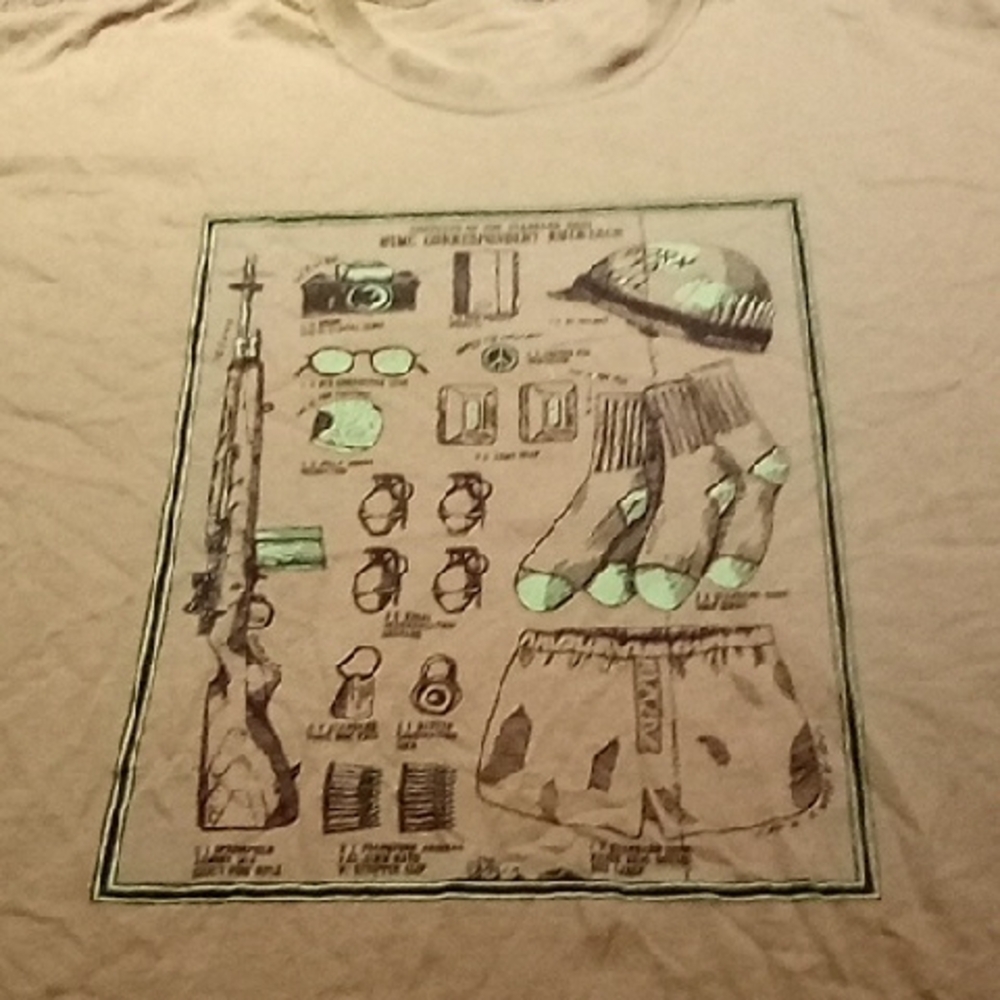 Men's Olive Green/Tan Vintage 3XL Vietnam Survival Kit Military Shirt War